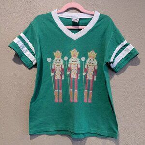 Girls Nutcracker Baseball Tee – Youth Medium 🎄✨
